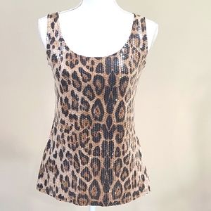 INC International Concepts Leopard Sequin Tank